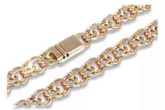 Rosa rusa 14k 585 oro Garibaldi Bismark cadena cb005r