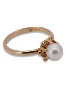 Rusų rožė sovietų rožinė SSRS RED 585 583 GOLD PEARL RING VRPR011