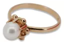 Russische Rose Sowjet Rosa UdSSR Rot 585 583 Gold Pearl Ring Vrpr011