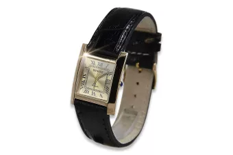 Męski zegarek z czerwonego różowego 14k złota 585 Geneve mw009r