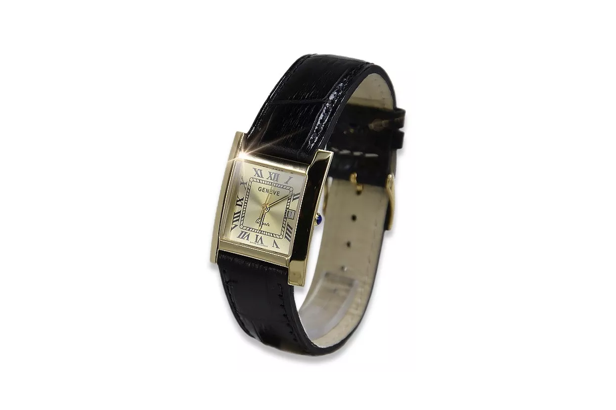 Złoty zegarek męski 14k 585 Geneve mw009y
