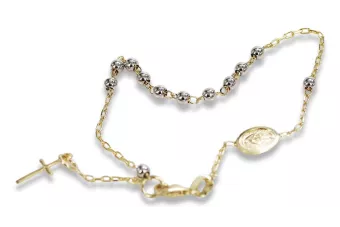 Італійська 14k gold rosary 3 колір "Dolce Gab" браслет rbc002ywr