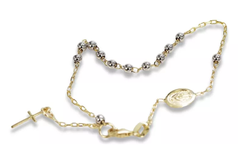 Італійська 14k gold rosary 3 колір "Dolce Gab" браслет rbc002ywr