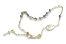 Italiano rosario de oro de 14k 3 color "Dolce Gab" pulsera rbc002ywr