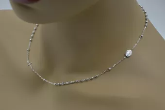 Złoty różaniec 14k 585 z białego złota Dolce Gabbana rcc002w