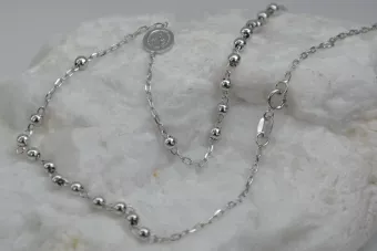 Cadena del rosario de oro blanco italiano de 14k "Dolce Gabbana" rcc002w