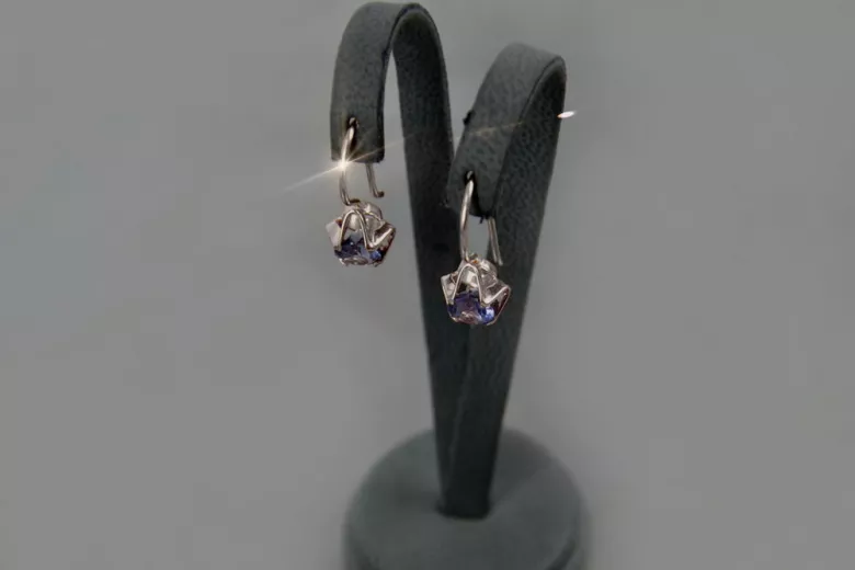 Vintage silver 925 Alexandrite Ruby Emerald Sapphire Aquamarine Zircon ... earrings vec001s