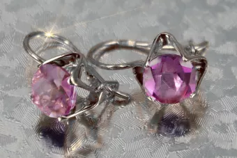 Russisches sowjetisches Silber 925 Alexandrit Rubin Smaragd Saphir Aquamarin Zirkon ... Ohrringe vec142s