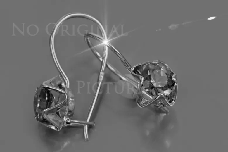 Vintage silver rose gold plated 925 Alexandrite Ruby Emerald Sapphire Aquamarine Zircon ... earrings vec142rp