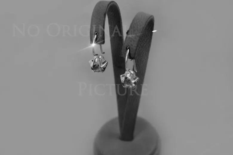 Vintage silver rose gold plated 925 Alexandrite Ruby Emerald Sapphire Aquamarine Zircon ... earrings vec142rp