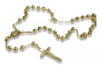 Amarillo italiano 14k 585 rosario de oro cadena rcc010y