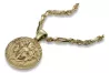 Greek style medallion Versace & Corda Figaro 14k gold chain pp049y&cc082y