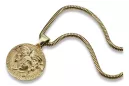 Złota zawieszka Meduza grecki wzór 14k 585 z łańcuszkiem cpn049y&cc020y