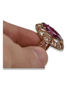 Rosyjska radziecka róża 14k 585 złoto Aleksandryt Rubin Szmaragd Szafirowy pierścionek z cyrkonią vrc005