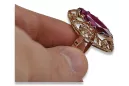 Rosyjska radziecka róża 14k 585 złoto Aleksandryt Rubin Szmaragd Szafirowy pierścionek z cyrkonią vrc005