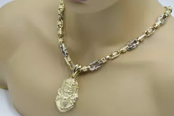 Gold God's medallion with a chain ★ zlotychlopak.pl ★ Gold 585 333 Low price