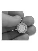 Blanco 14k 585 oro Mary medallion icon colgante pm007w