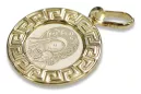 Amarillo italiano14k oro Mary medallion icon colgante pm007y