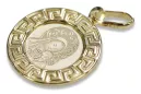 Jaune italienOr 14k Mary icône pendentif icône pm007y