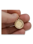 Amarillo italiano14k oro Mary medallion icon colgante pm007y