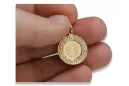 Amarillo italiano14k oro Mary medallion icon colgante pm007y