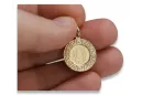 Італійський жовтий14k золотий медальйон Марія ікона підвіска pm007y