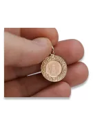 Rose  14k 585 gold Mary medallion icon pendant pm007r