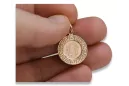 Rosa rusa 14k 585 oro Mary medallón icono colgante pm007r