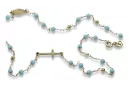 Italian 14k gold rosary turquoise Dolce Gabbana chain rcc007y