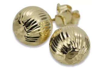 Zlaté náušnice 14k ★ Zlotychlopak.pl ★ Zlatá vzorka 585 333 Lacné!