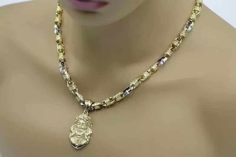 GoldGott's Medaillon mit einer Kette ★ zlotychlopak.pl ★ Gold 585 333 Niedriger Preis