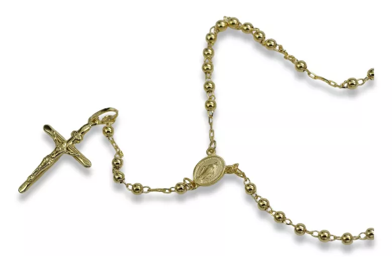 Italian 14k yellow gold rosary chain rcc008y