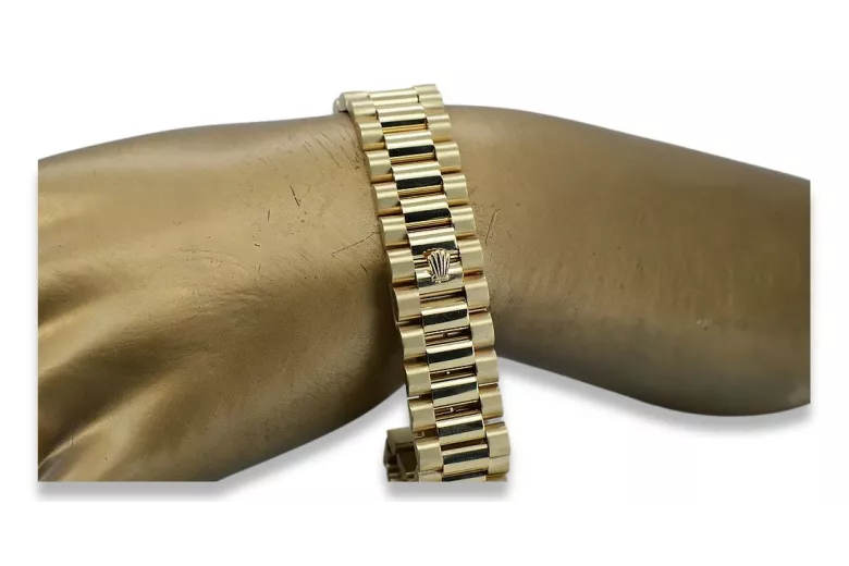 Жълта 14k златна мъжка гривна за часовници Rolex mbw015y