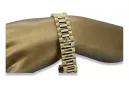 Pulsera de reloj estilo Rolex de oro amarillo de 14k mbw015y