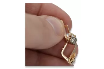 Russische Sowjetische Rose Pink 14k 585 Gold Ohrringe vec163 Alexandrit Rubin Smaragd Saphir ...