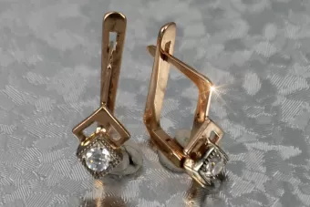 Русская советская розовая роза 14k 585 золото серьги vec163 александрит рубин изумруд сапфир ...
