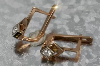 Русская советская розовая роза 14k 585 золото серьги vec163 александрит рубин изумруд сапфир ...