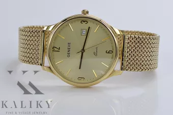Złoty zegarek męski 14K Geneve, kwarcowy, włoski, 40mm | Zlotychlopak.pl