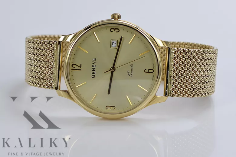 14K Gold Herrenuhr, Fall, Quarz mw017y&mbw014y