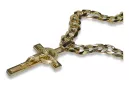 Croix catholique en or jaune 14 carats avec chaîne élégante ctc096y&cc099y