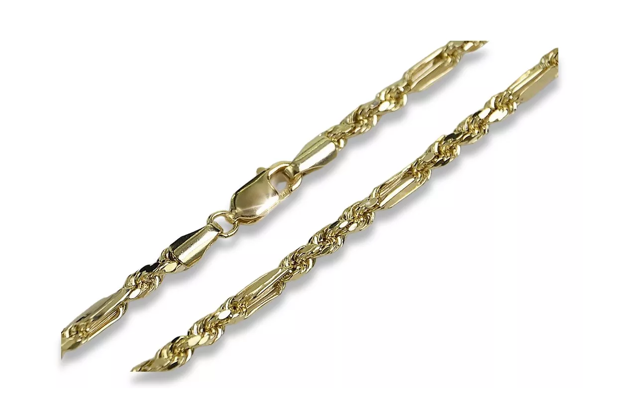Złota bransoletka włoska 14k 585 Corda Figaro cb082y