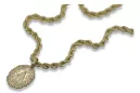 Or 14k 585 Mère de Dieu vierge Marie médaillon pendentif & chaîne Corda pm005y&cc019y