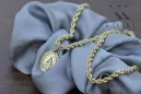 Gold 14k 585 Mother of God virgin Mary medallion pendant & chain Corda pm005y&cc019y