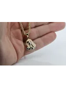 Mother of God virgin Mary 14k gold pendant & Corda chain pm004y14&cc019y