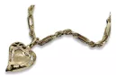 Złoty medalik 14k 585 Bozia z łańcuszkiem Corda Figaro pm017yM&cc082y