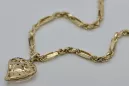 Złoty medalik 14k 585 Bozia z łańcuszkiem Corda Figaro pm017yM&cc082y