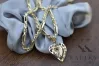 Mother of God virgin Mary 14k gold pendant & Corda Figaro chain pm017yM&cc082y