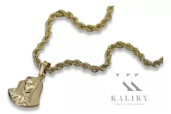 Zlatá medaile Bozia 14k 585 s CORDA PM004Y14 & CC019Y řetězem