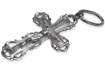 Ortodoksinis kryžius 14k 585 baltojo aukso pakaba oc007w