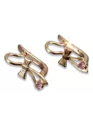 Vintage rose pink 14k 585 gold earrings vec102 alexandrite ruby emerald sapphire ...